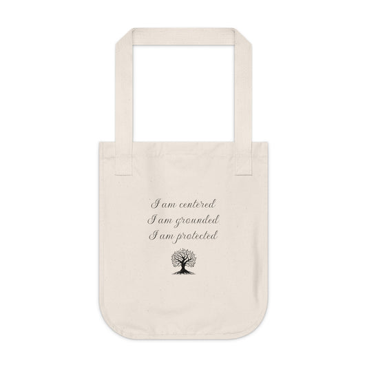 Tote — 'I am centered, I am grounded, I am protected' Tree of Life Organic Canvas Tote