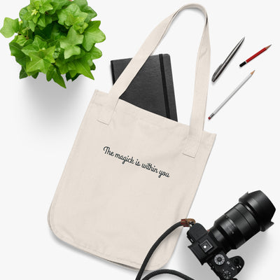 Tote Bag — 'The Magic Is Within You' Organic Canvas Inspirational Tote